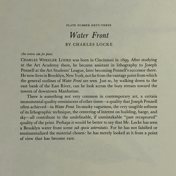 Charles W. Locke "Waterfront" 1930s Art Print Treasury Collection Sketch Vintage - Picture 7 of 11